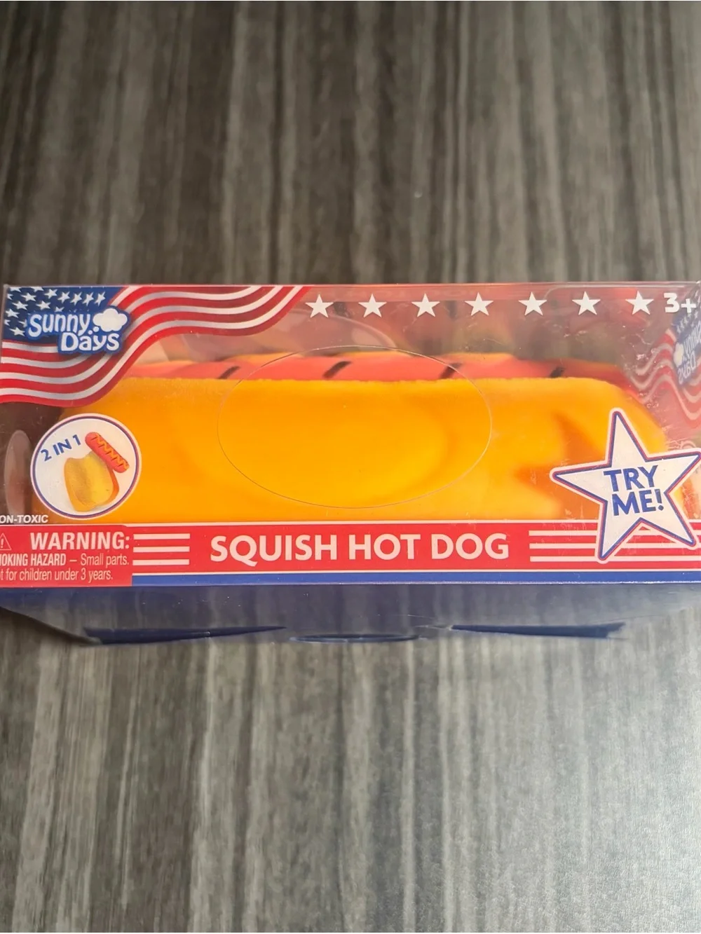 Sunny Days Squish Hot Dog Toy - Brand New In Box Sensory Fidget Toy